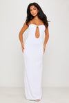 White Bandeau Seashell Detail Cut Out Maxi Dress