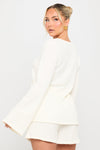 White Linen Tie Front Top & Shorts Beach Co-Ord