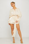Ivory Fully Pleated Ruffle Mini Dress