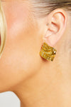 Gold Textured Drop Earrings