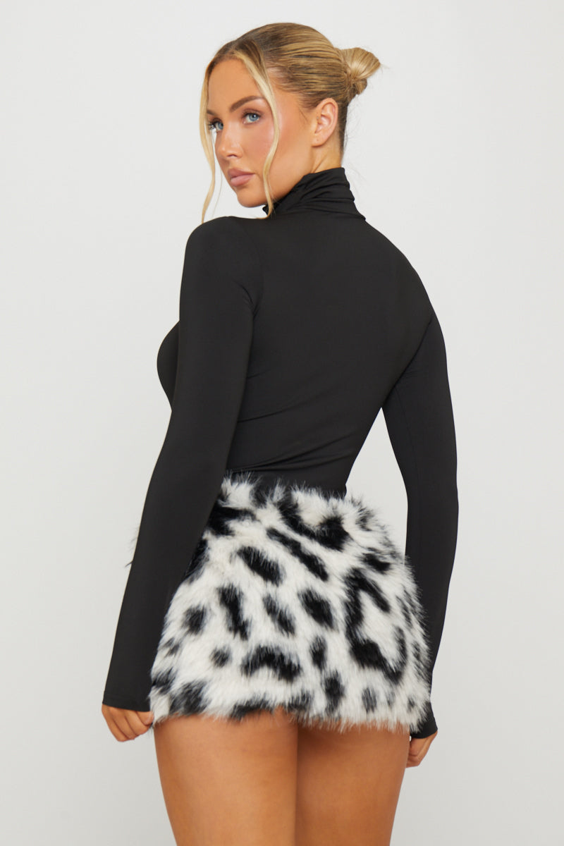 Black Long Sleeve Turtleneck Bodysuit