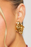 Gold Hammered Statement Stud Earrings