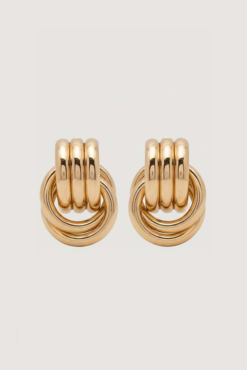 Gold Double Knot Earrings