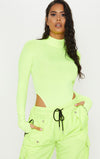 Neon Green High Leg Turtle Neck Bodysuit