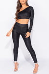 Black Crocodile Print High Waisted Leggings