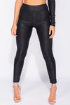 Black Crocodile Print High Waisted Leggings