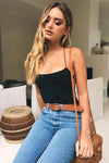 Black Lace Cross Over Back Bodysuit