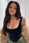 Black Velvet Corset Crop Top