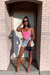 Pink Boned Corset Crop Top