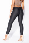 Black High Waisted Coated Zip Skinny Jeans