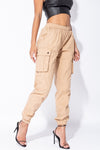 Camel Pocket Detail Cargo Trousers