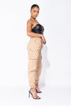 Camel Pocket Detail Cargo Trousers
