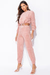 Pink Teddy Borg Top & Joggers Loungewear Set