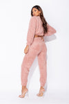 Pink Teddy Borg Top & Joggers Loungewear Set