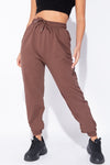 Brown Drawstring Detail Oversized Joggers