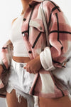 Pink Check Oversized Shacket