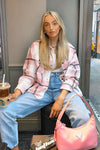 Pink Check Oversized Shacket