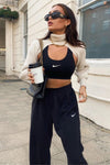 Beige Knitted Turtleneck Arm Warmers