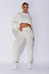 Cream Waffle Knitted Lounge Set
