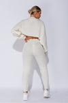 Cream Waffle Knitted Lounge Set
