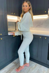 Cream Waffle Knitted Lounge Set
