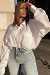 White Oversized Button Down Shirt