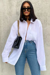 White Oversized Button Down Shirt