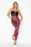 Black Bustier Mesh Corset Detail Crop Top
