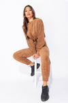 Brown Borg Teddy Crop & Joggers Lounge Set

