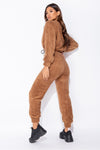 Brown Borg Teddy Crop & Joggers Lounge Set

