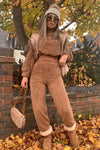 Brown Borg Teddy Crop & Joggers Lounge Set

