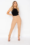 Camel Pocket Detail Cargo Utility Trousers