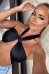 Black Multi Way Scarf Wrap Crop Top