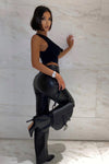 Black Slinky Cowl Neck Cami Top