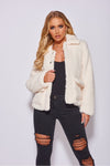 Ivory Oversized Teddy Borg Trucker Jacket