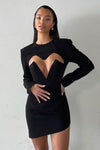Black Sweetheart Cut Out Detail Mini Dress