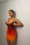 Orange Sunset Ombre Print Cami Mini Dress