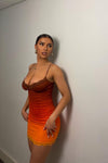 Orange Sunset Ombre Print Cami Mini Dress