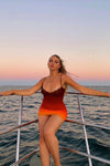 Orange Sunset Ombre Print Cami Mini Dress