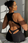 Black Cut Out Detail Racer Neckline Mini Dress