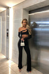 Black Cut Out Detail One Shoulder Jumpsuit