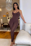 Chocolate Seamless Strappy Jumpsuit