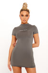 Grey Chrome Archive High Neck Bodycon Mini Dress