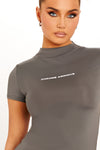 Grey Chrome Archive High Neck Bodycon Mini Dress