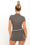 Grey Chrome Archive High Neck Bodycon Mini Dress