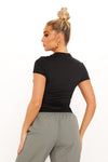 Black Seamless Fitted Short Sleeve T-Shirt