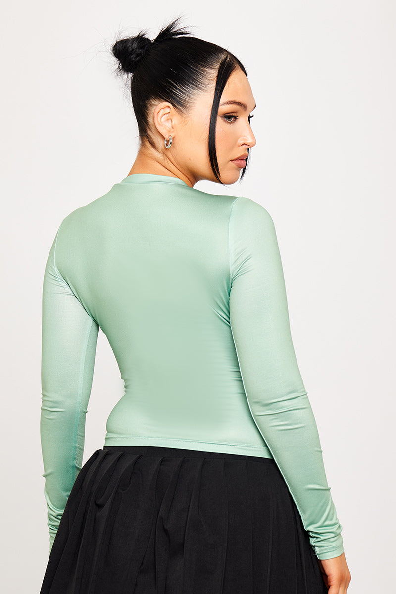 Green Body Heat Map Print Long Sleeve Top