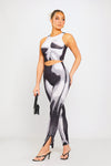 Black Body Art Print Racer Crop Top & Leggings Co-Ord