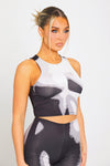 Black Body Art Print Racer Crop Top & Leggings Co-Ord