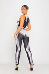 Black Body Art Print Racer Crop Top & Leggings Co-Ord